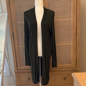 J.Jill Open-front Rib Knit Long Cardigan